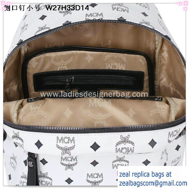 High Quality Replica Hot Sale MCM Small Stark Backpack MC2446S White - Click Image to Close